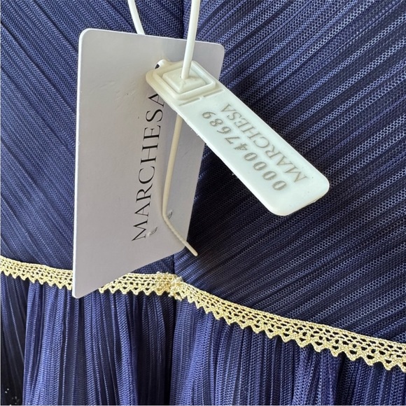 MARCHESA NOTTE Pleated Foil Degrade Tiered Dress - Picture 6 of 7